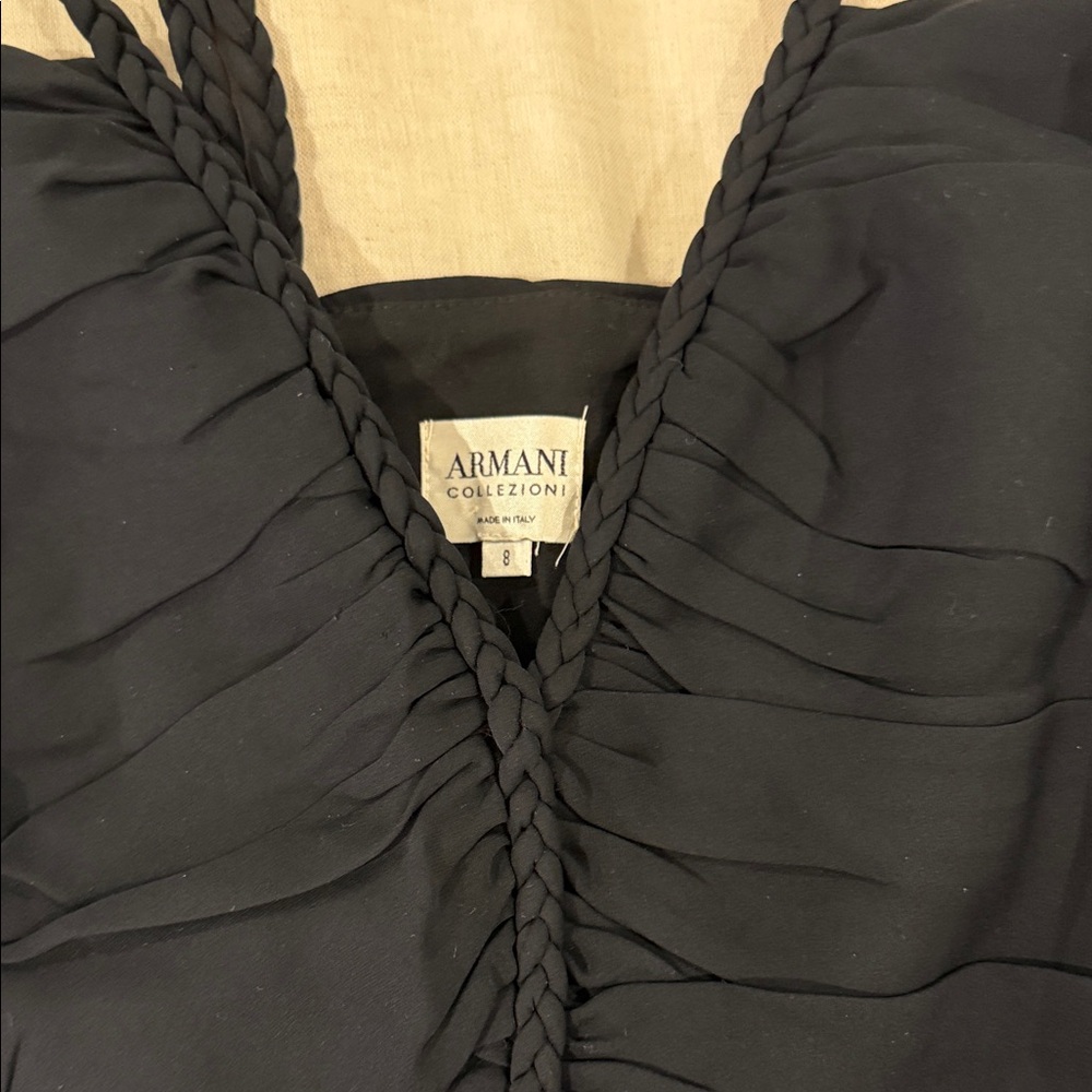 Armani braided silk blend Black Women's Top size 8